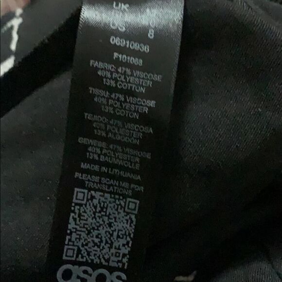 ASOS BALLON SLEEVE‎ BLACK & WHITE BLOUSE SI… - Picture 7 of 7